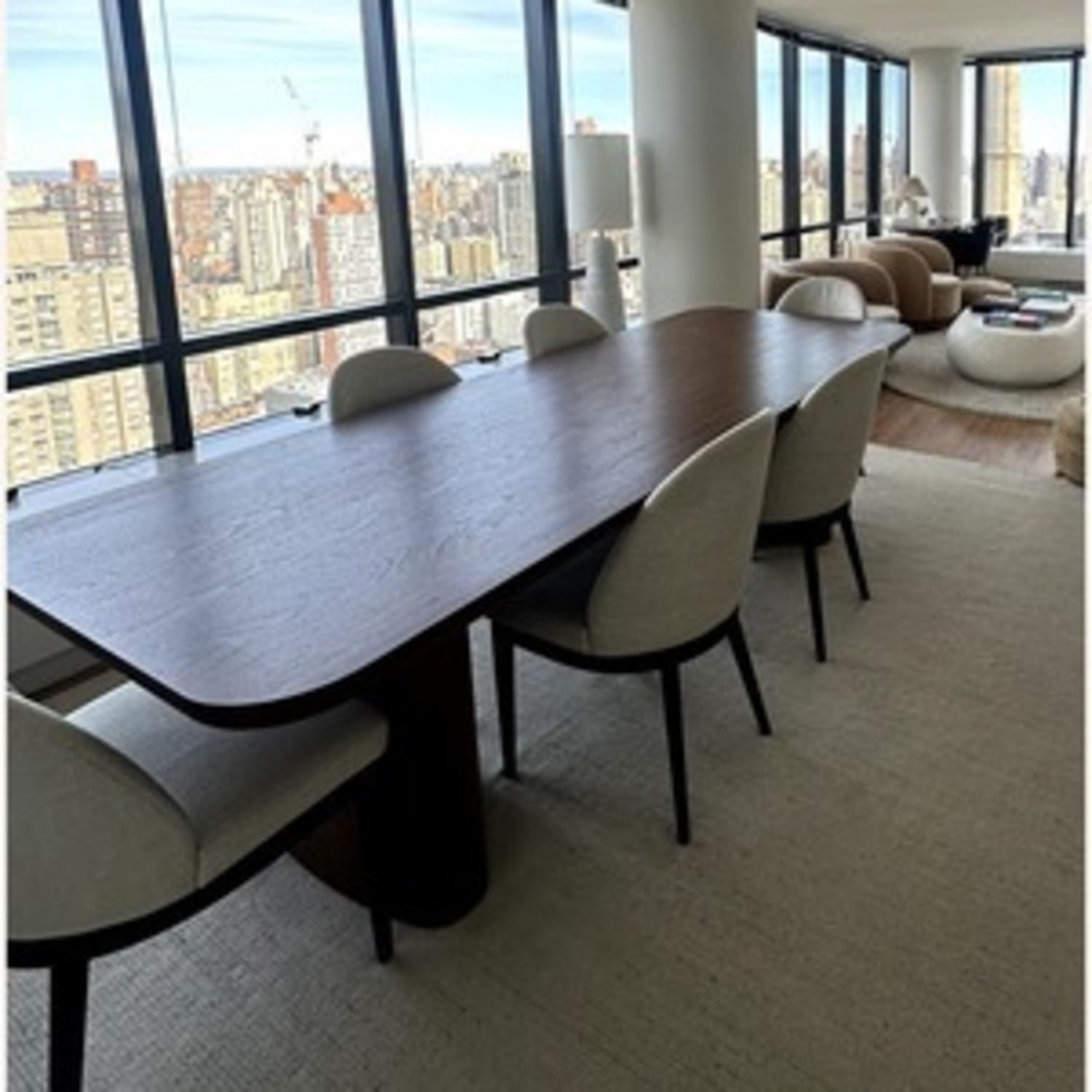 Crate & Barrel Dark Brown Wood Dining Table - image-2
